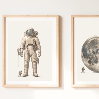 Astronomy Astronaut Rocket Moon Nursery Wall Art