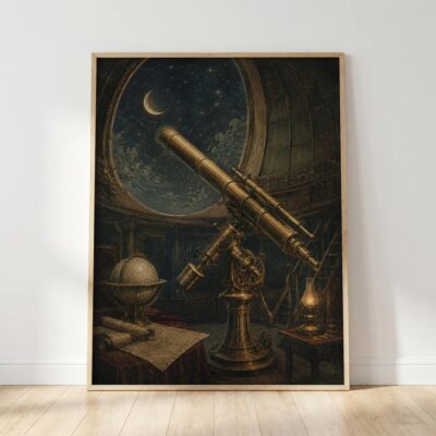 Astronomy Observatory Telescope Decor Wall Art