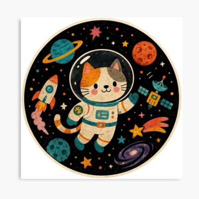 Cosmic Cat Explorer Through Space Poster