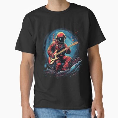 Astronaut Playing Guitar In Space T-shirt
