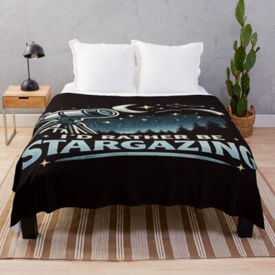 Rather Be Stargazing With My Telescope Throw Blanket
