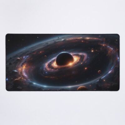 Cosmic Black Hole Vibrant Nebula Mouse Pad