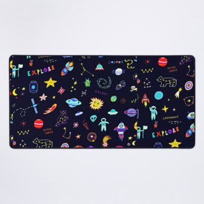Cute Trippy Space Exploration Pattern Mouse Pad