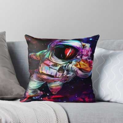 Deep Colour Astronaut In Space Throw Pillow