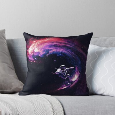 Space Surfing Beyond The Stars Throw Pillow