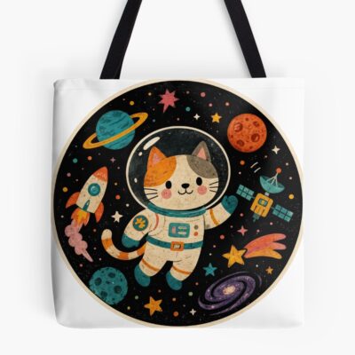 Cosmic Cat Explorer Through Space Tote Bag